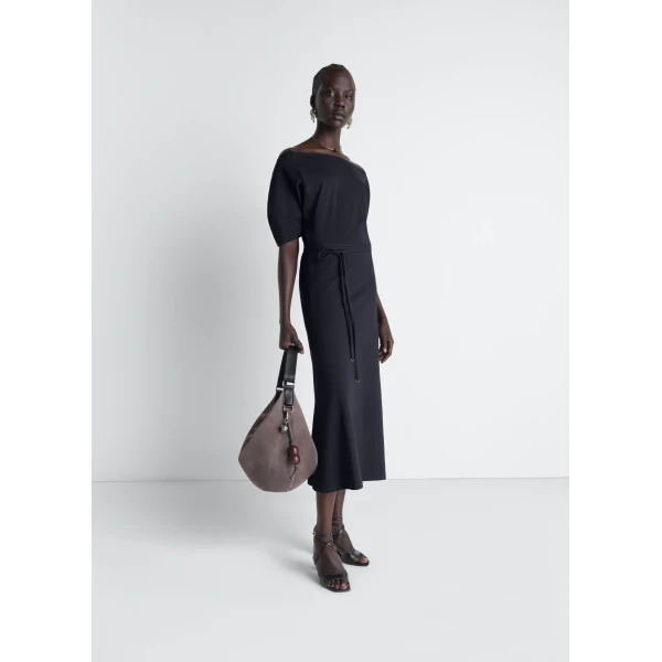 Lemaire Off Shoulder Dress in Jersey - Dresses - Parisian Minimalist Luxury at Luxury Shoes 