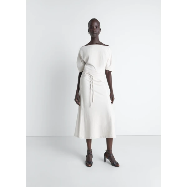 Lemaire Off Shoulder Dress in Jersey - Dresses - Parisian Minimalist Luxury at Luxury Shoes 
