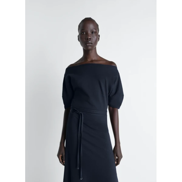 Lemaire Off Shoulder Dress in Jersey - Dresses - Parisian Minimalist Luxury at Luxury Shoes 