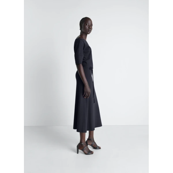 Lemaire Off Shoulder Dress in Jersey - Dresses - Parisian Minimalist Luxury at Luxury Shoes 