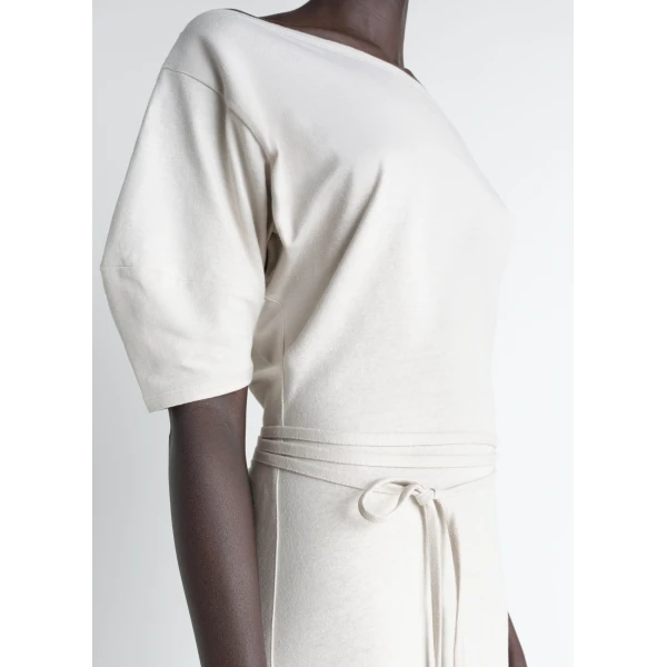 Lemaire Off Shoulder Dress in Jersey - Dresses - Parisian Minimalist Luxury at Luxury Shoes 
