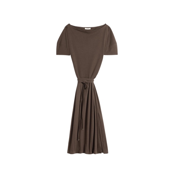 Lemaire Off Shoulder Dress in Jersey - Dresses - Parisian Minimalist Luxury at Luxury Shoes 