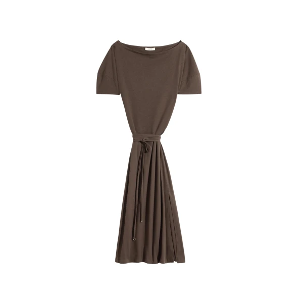 Lemaire Off Shoulder Dress in Jersey - Dresses - Parisian Minimalist Luxury at Luxury Shoes 