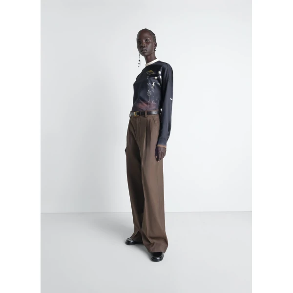 Lemaire Plastron Top in Landscape Printed Silk - Tops - Parisian Minimalist Luxury at Luxury Shoes 