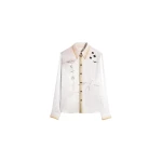 Lemaire Pointed Collar Shirt in Landscape Printed Silk - Tops - Parisian Minimalist Luxury at Luxury Shoes 
