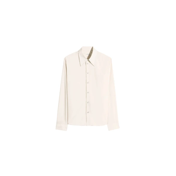 Lemaire Pointed Collar Shirt in Washed Cotton Silk - Tops - Parisian Minimalist Luxury at Luxury Shoes 
