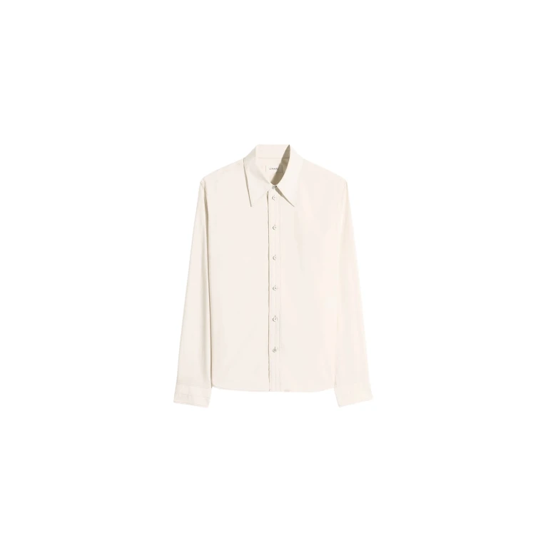 Lemaire Pointed Collar Shirt in Washed Cotton Silk - Tops - Parisian Minimalist Luxury at Luxury Shoes 