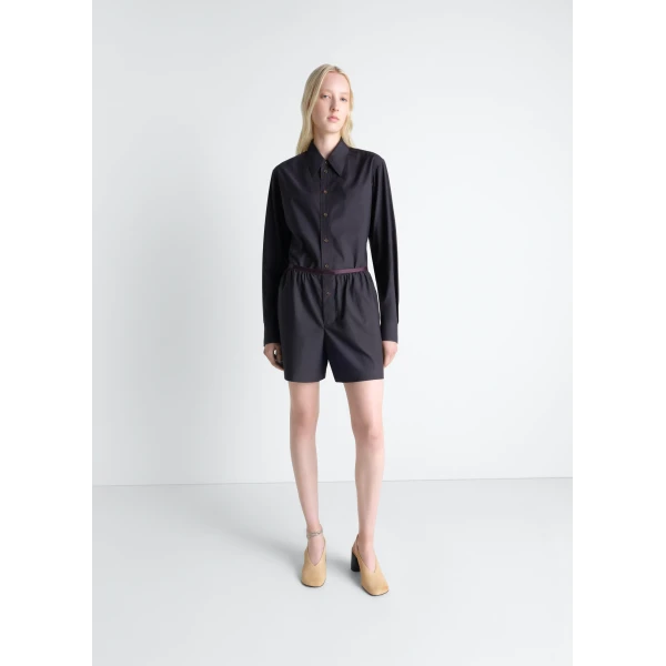 Lemaire Pointed Collar Shirt in Washed Cotton Silk - Tops - Parisian Minimalist Luxury at Luxury Shoes 