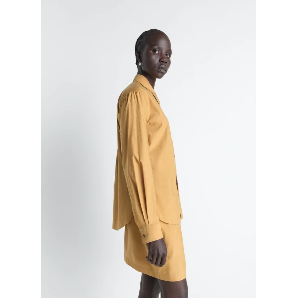 Lemaire Pointed Collar Shirt in Washed Cotton Silk - Tops - Parisian Minimalist Luxury at Luxury Shoes 