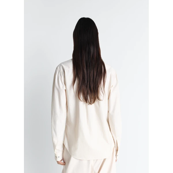 Lemaire Pointed Collar Shirt in Washed Cotton Silk - Tops - Parisian Minimalist Luxury at Luxury Shoes 