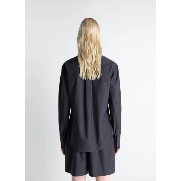 Lemaire Pointed Collar Shirt in Washed Cotton Silk - Tops - Parisian Minimalist Luxury at Luxury Shoes 