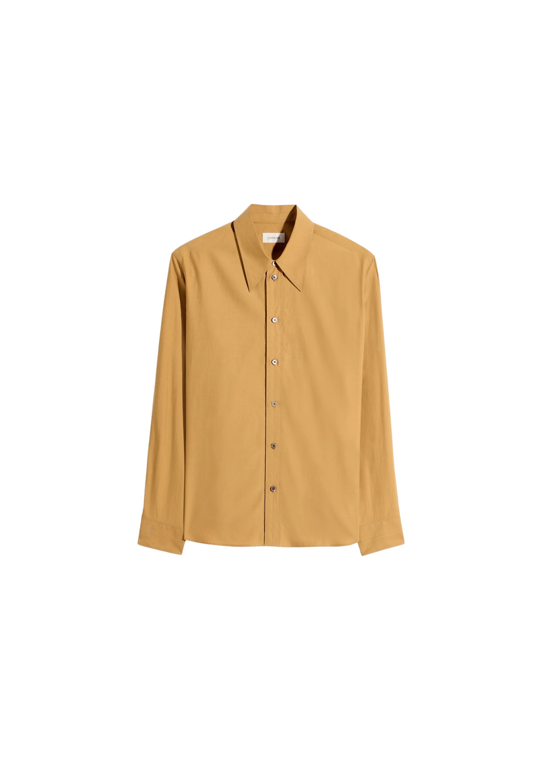 Lemaire Pointed Collar Shirt in Washed Cotton Silk - Tops - Parisian Minimalist Luxury at Luxury Shoes 