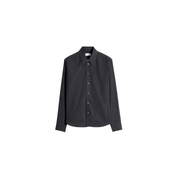 Lemaire Pointed Collar Shirt in Washed Cotton Silk - Tops - Parisian Minimalist Luxury at Luxury Shoes 