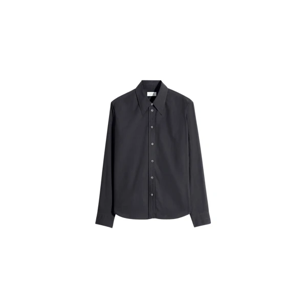 Lemaire Pointed Collar Shirt in Washed Cotton Silk - Tops - Parisian Minimalist Luxury at Luxury Shoes 