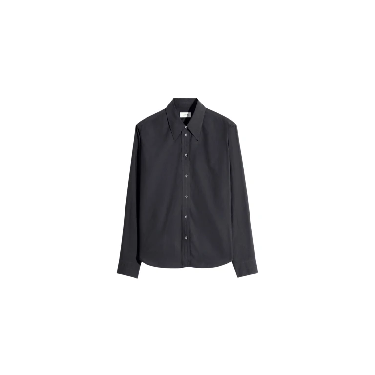 Lemaire Pointed Collar Shirt in Washed Cotton Silk - Tops - Parisian Minimalist Luxury at Luxury Shoes 