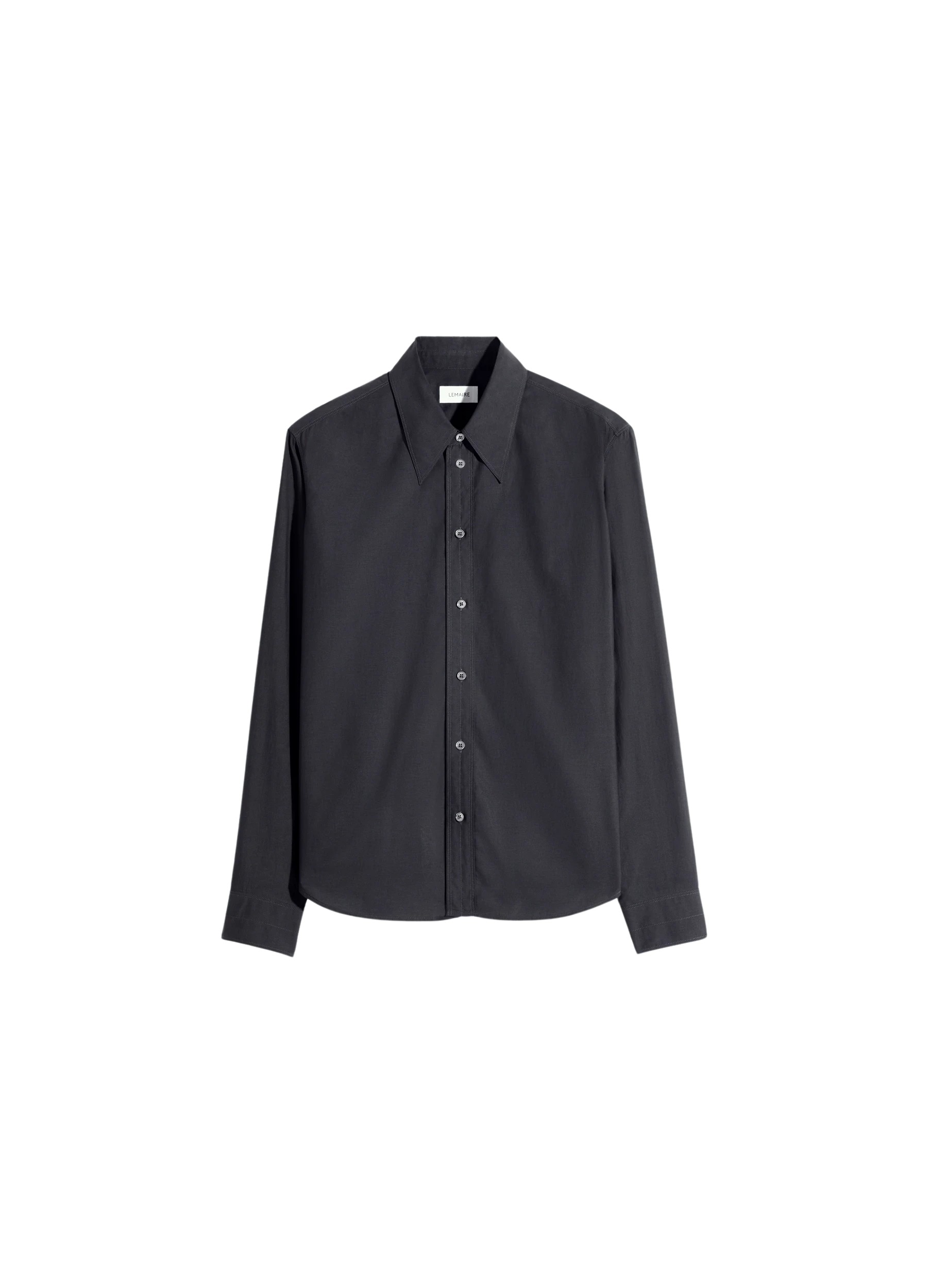 Lemaire Pointed Collar Shirt in Washed Cotton Silk - Tops - Parisian Minimalist Luxury at Luxury Shoes 