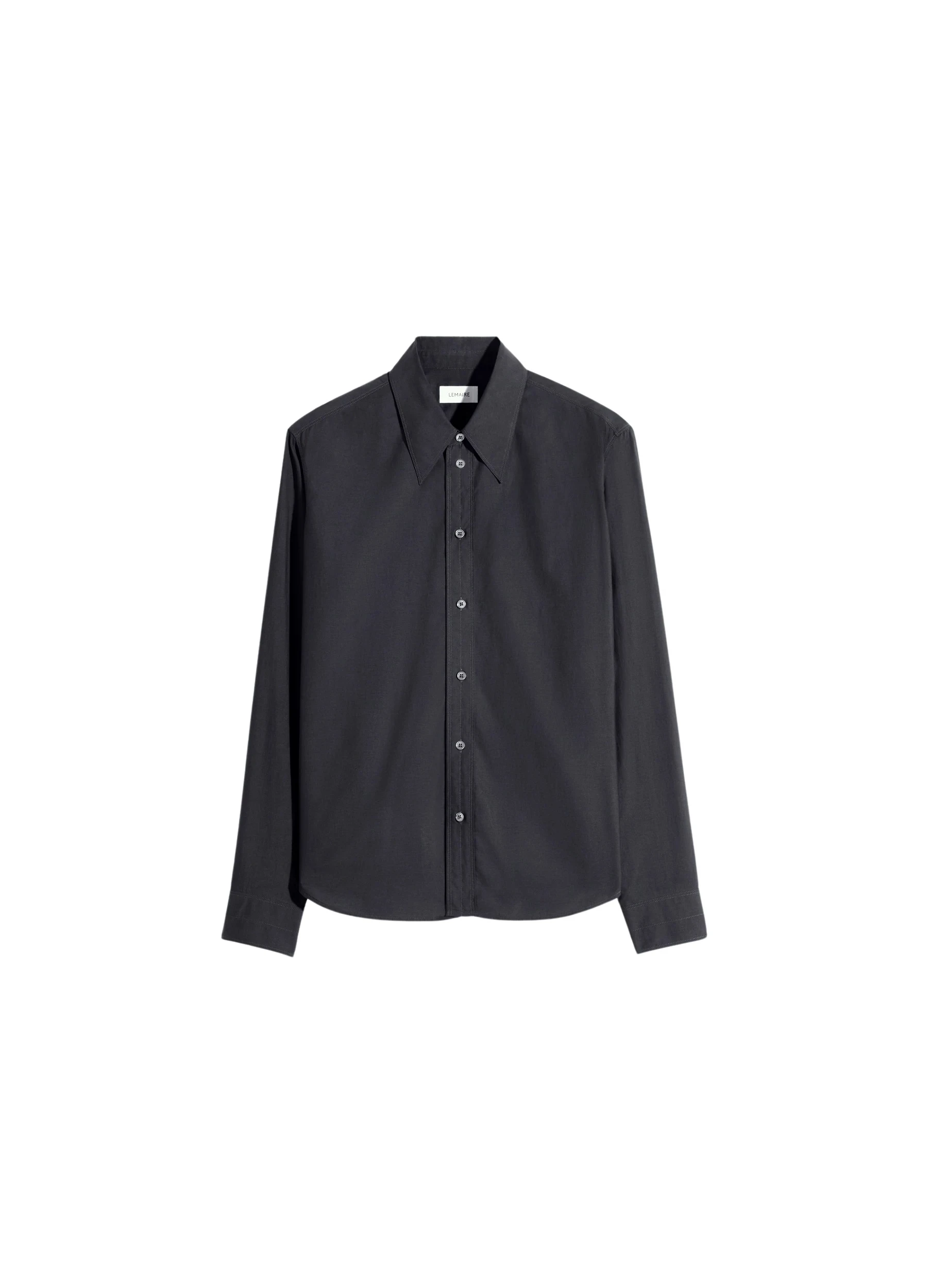 Lemaire-Pointed-Collar-Shirt-in-Washed-Cotton-Silk-coveti33094_nobg Lemaire Pointed Collar Shirt in Washed Cotton Silk - Tops - Parisian Minimalist Luxury at Luxury Shoes