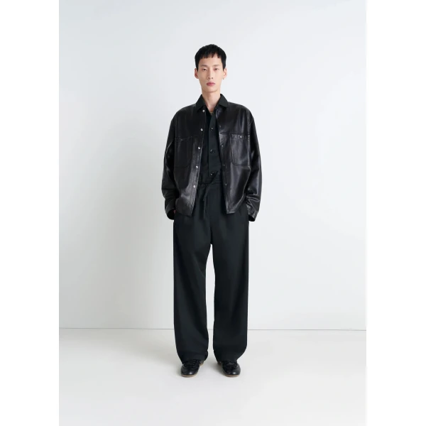 Lemaire Pyjama Pants in Cotton Satin - Loungewear - Parisian Minimalist Luxury at Luxury Shoes 