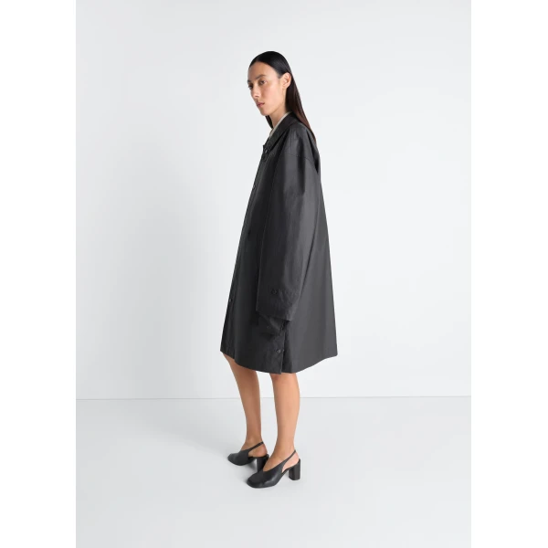 Lemaire Raincoat in Resinated Cotton - Coats - Parisian Minimalist Luxury at Luxury Shoes 