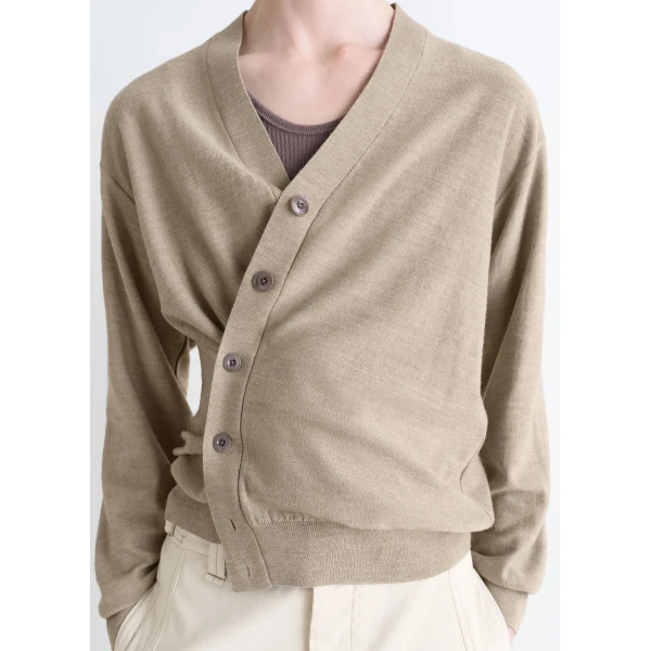 Lemaire Relaxed Twisted Cardigan in Merino Blend, view 2