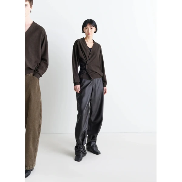 Lemaire Relaxed Twisted Cardigan in Merino Blend - Knitwear - Parisian Minimalist Luxury at Luxury Shoes 