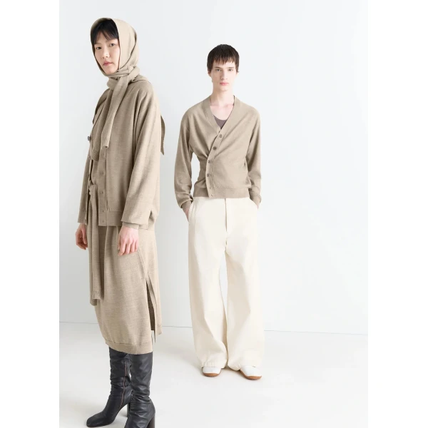 Lemaire Relaxed Twisted Cardigan in Merino Blend, view 3