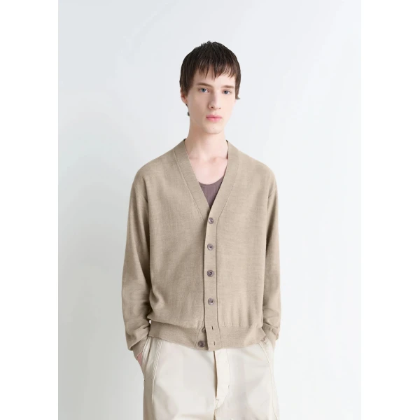 Lemaire Relaxed Twisted Cardigan in Merino Blend, view 6
