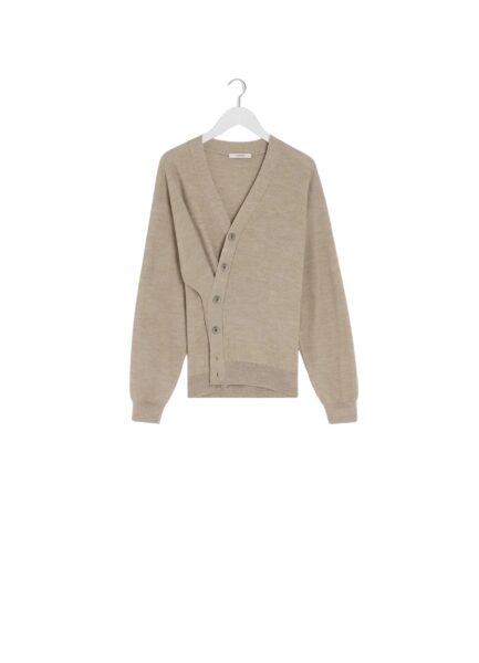 Lemaire Relaxed Twisted Cardigan in Merino Blend - Knitwear - Parisian Minimalist Luxury at Luxury Shoes 