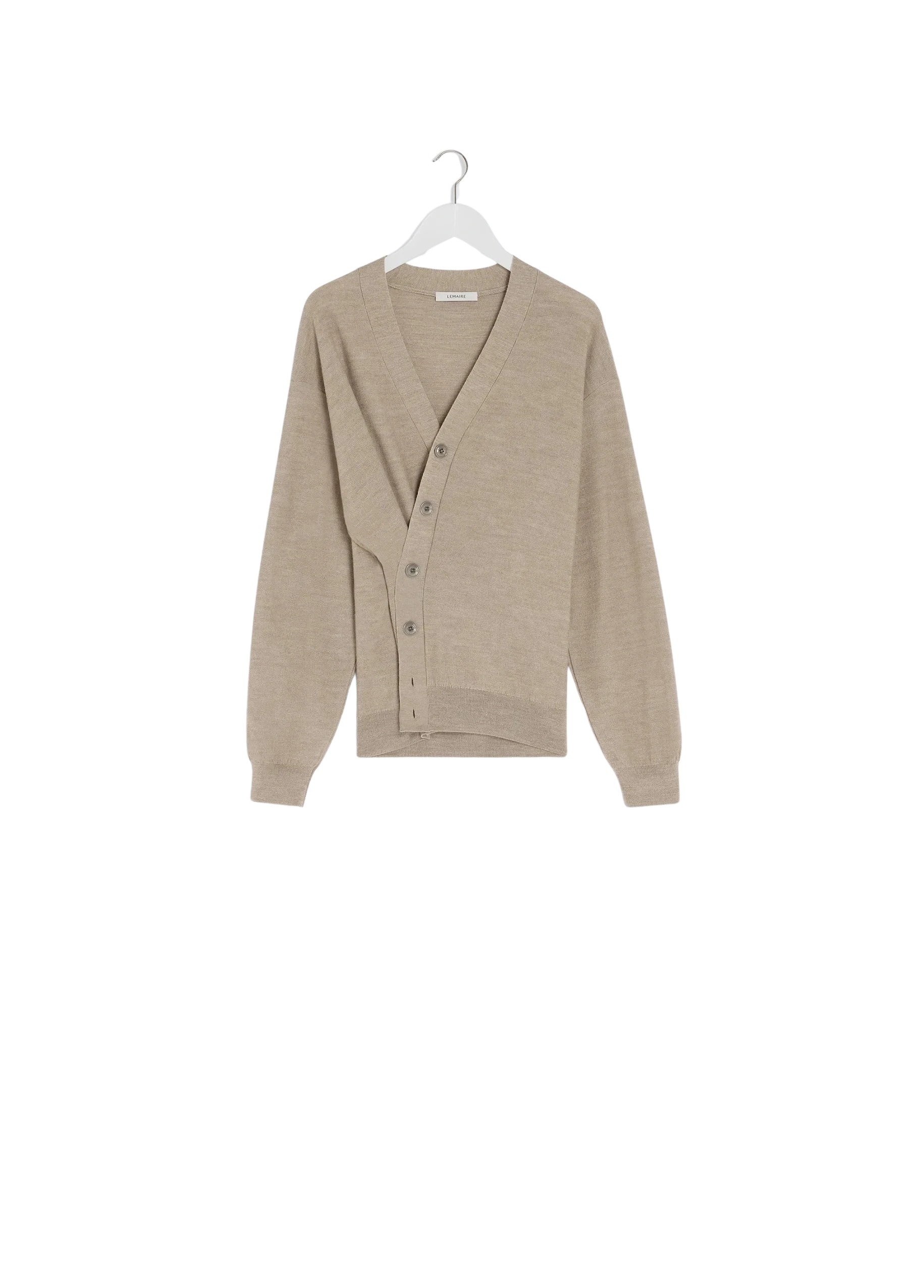 Lemaire Relaxed Twisted Cardigan in Merino Blend - Knitwear - Parisian Minimalist Luxury at Luxury Shoes 