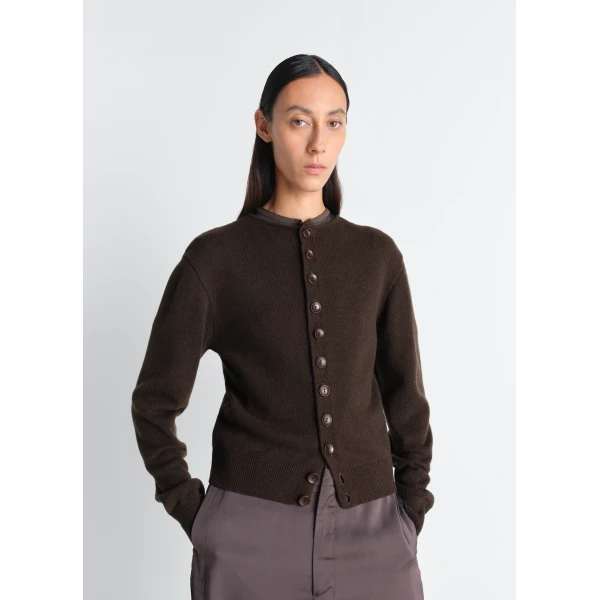 Lemaire Reversible Buttoned Sweater in Cashmere Wool - Knitwear - Parisian Minimalist Luxury at Luxury Shoes 