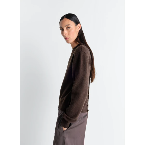 Lemaire Reversible Buttoned Sweater in Cashmere Wool - Knitwear - Parisian Minimalist Luxury at Luxury Shoes 