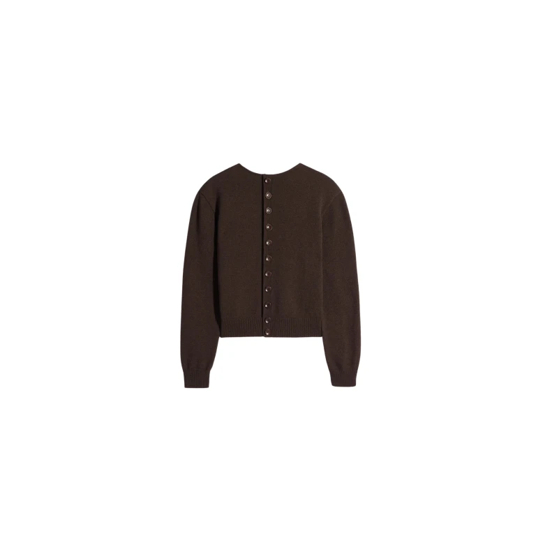 Lemaire Reversible Buttoned Sweater in Cashmere Wool - Knitwear - Parisian Minimalist Luxury at Luxury Shoes 