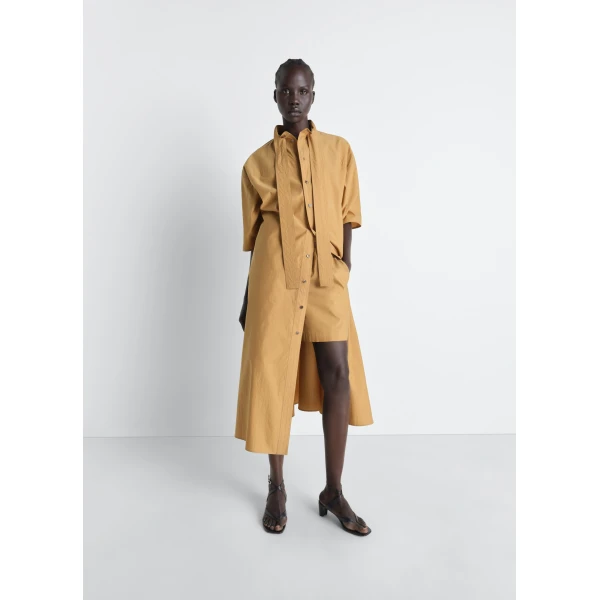 Lemaire Reversible Tube Dress in Washed Cotton Silk - Dresses - Parisian Minimalist Luxury at Luxury Shoes 