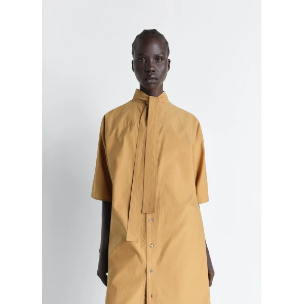 Lemaire Reversible Tube Dress in Washed Cotton Silk - Dresses - Parisian Minimalist Luxury at Luxury Shoes 