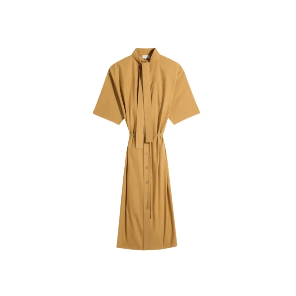 Lemaire Reversible Tube Dress in Washed Cotton Silk - Dresses - Parisian Minimalist Luxury at Luxury Shoes 