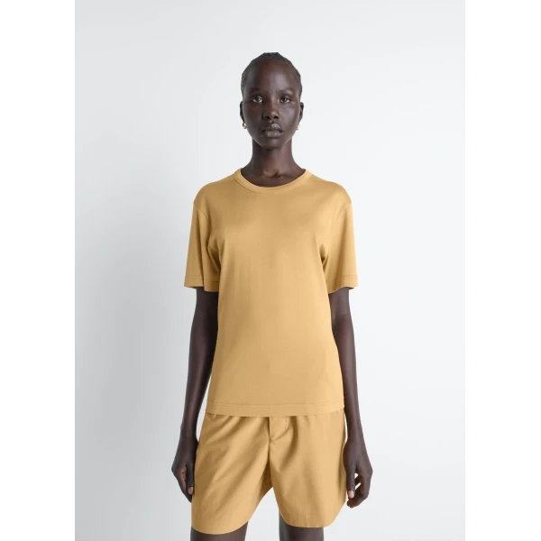Lemaire Rib T-shirt in Jersey - Tops - Parisian Minimalist Luxury at Luxury Shoes 