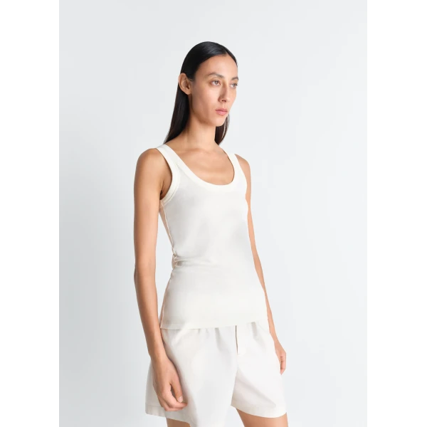 Lemaire Rib Tank Top in Jersey - Tops - Parisian Minimalist Luxury at Luxury Shoes 