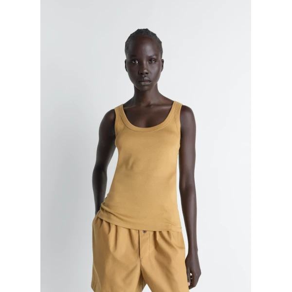 Lemaire Rib Tank Top in Jersey - Tops - Parisian Minimalist Luxury at Luxury Shoes 