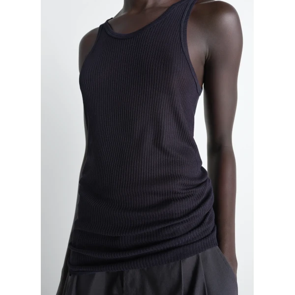 Lemaire Seamless Tank Top in Viscose Silk - Tops - Parisian Minimalist Luxury at Luxury Shoes 