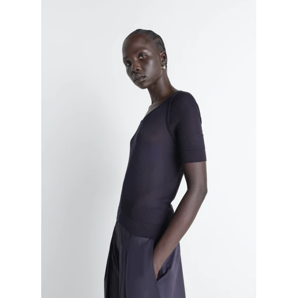 Lemaire Seamless Trompe L'oeil Top in Viscose Silk - Tops - Parisian Minimalist Luxury at Luxury Shoes 