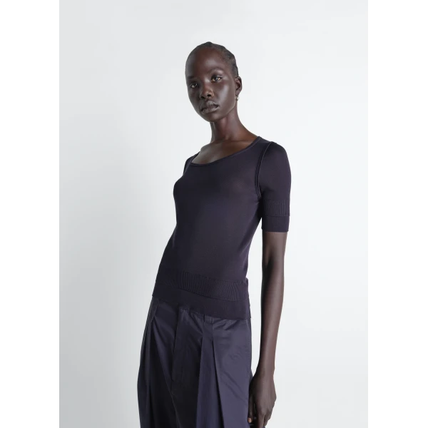 Lemaire Seamless Trompe L'oeil Top in Viscose Silk - Tops - Parisian Minimalist Luxury at Luxury Shoes 