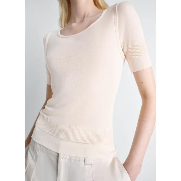 Lemaire Seamless Trompe L'oeil Top in Viscose Silk - Tops - Parisian Minimalist Luxury at Luxury Shoes 