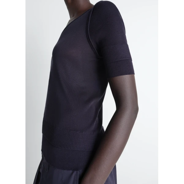 Lemaire Seamless Trompe L'oeil Top in Viscose Silk - Tops - Parisian Minimalist Luxury at Luxury Shoes 