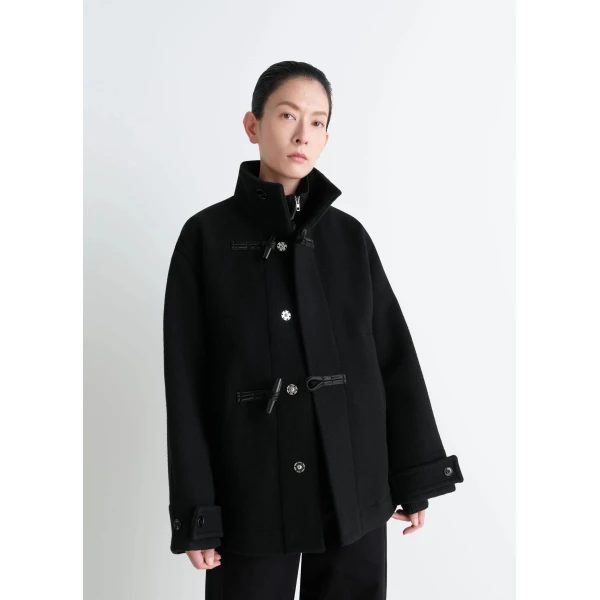 Lemaire Short Duffle Coat in Wool, view 3