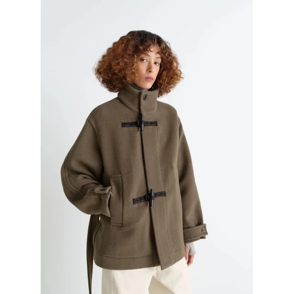 Lemaire Short Duffle Coat in Wool - Coats - Parisian Minimalist Luxury at Luxury Shoes 