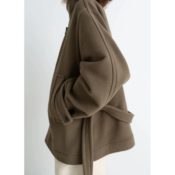 Lemaire Short Duffle Coat in Wool - Coats - Parisian Minimalist Luxury at Luxury Shoes 