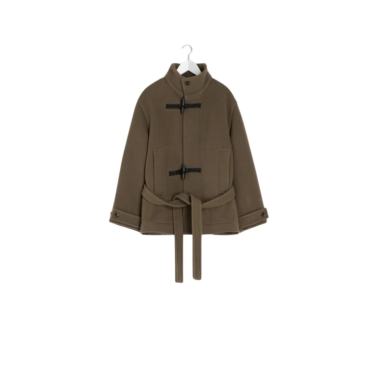 Lemaire Short Duffle Coat in Wool - Coats - Parisian Minimalist Luxury at Luxury Shoes 