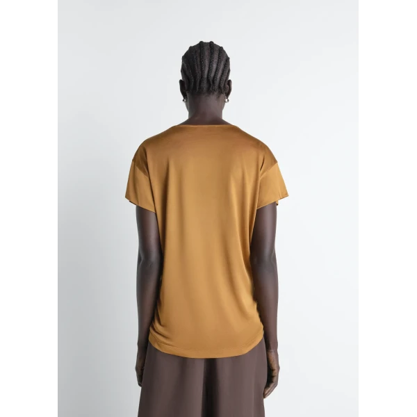 Lemaire Short Sleeve Foulard Top in Viscose Cotton Jersey - Tops - Parisian Minimalist Luxury at Luxury Shoes 