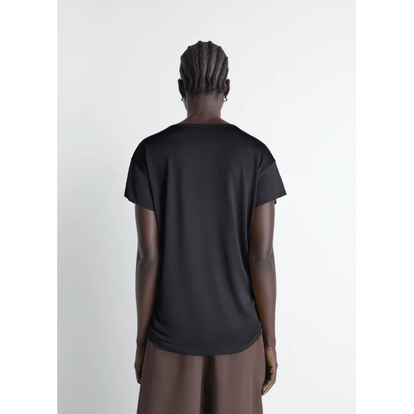 Lemaire Short Sleeve Foulard Top in Viscose Cotton Jersey - Tops - Parisian Minimalist Luxury at Luxury Shoes 
