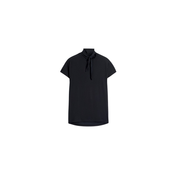Lemaire Short Sleeve Foulard Top in Viscose Cotton Jersey - Tops - Parisian Minimalist Luxury at Luxury Shoes 